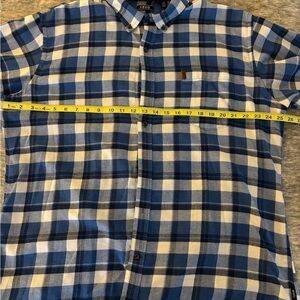 Izod Men's Casual Blue and White Checkered Shirt